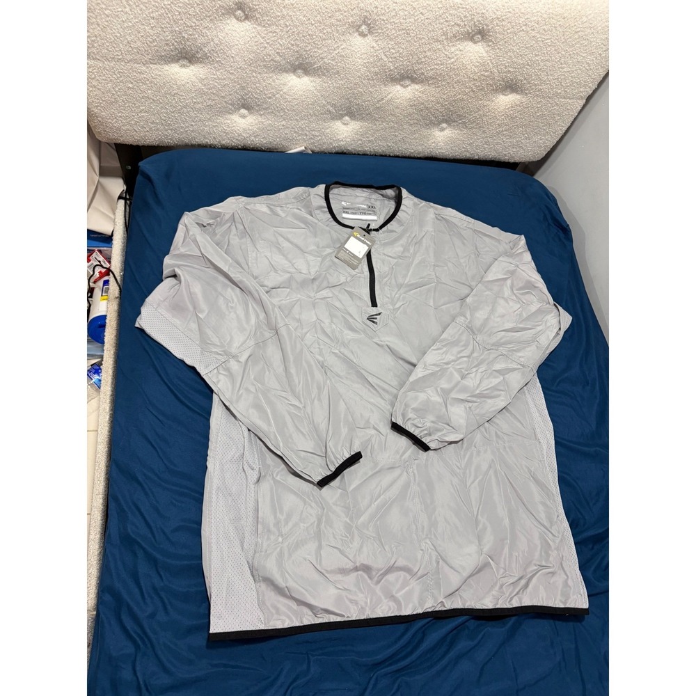 Easton Mens XXL Grey Quarter Zip Windbreaker Pullover Athletic Training Top NWT